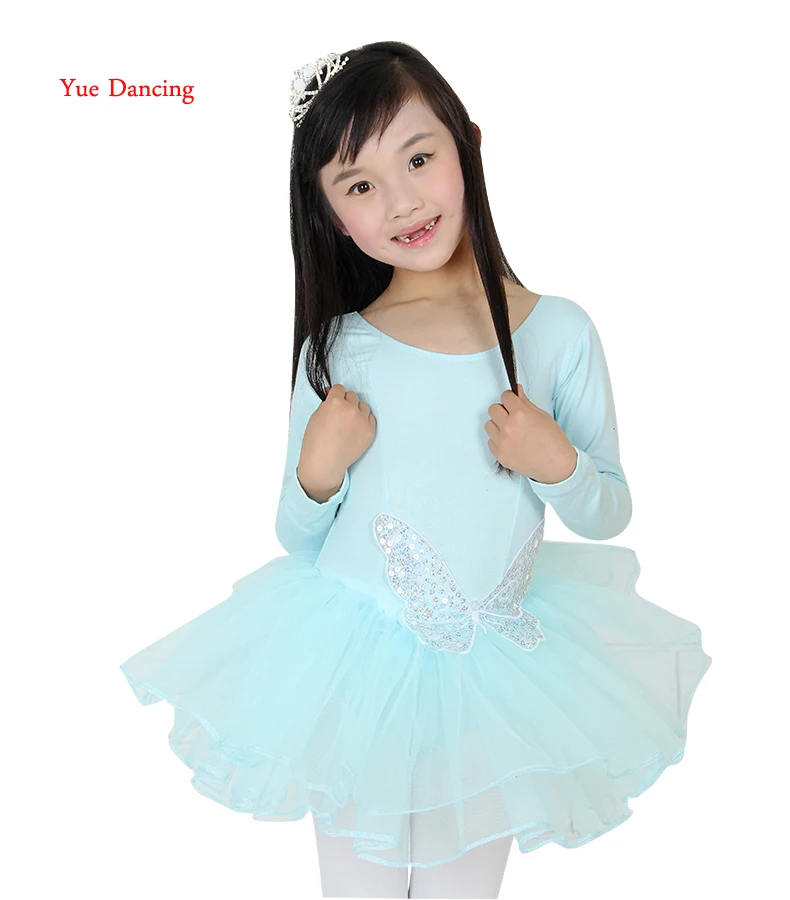 Балетное платье-пачка с короткими рукавами для маленьких девочек 100-160 см