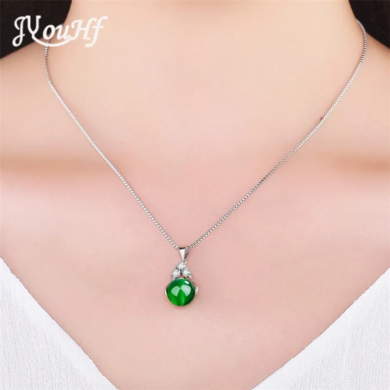 JYouHF Мода натуральный зеленый камень передачи мяч ожерелья с подвесками бусинами