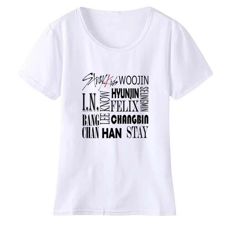 Бродячие Детские футболки K Pop Fandom бродячие дети женские корейские модные My Pace Am You Straykids|Футболки| |
