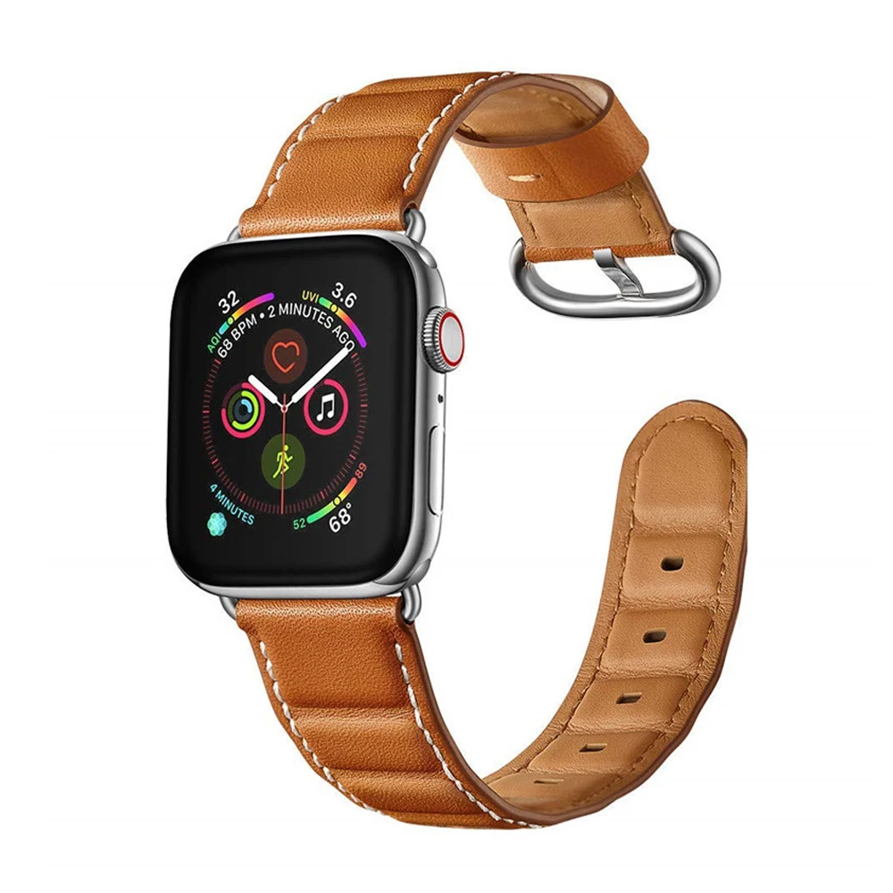 Ремешок из натуральной кожи для apple watch 42 мм 38 44 40 iwatch series 4 3 2 1 Аксессуары сменный
