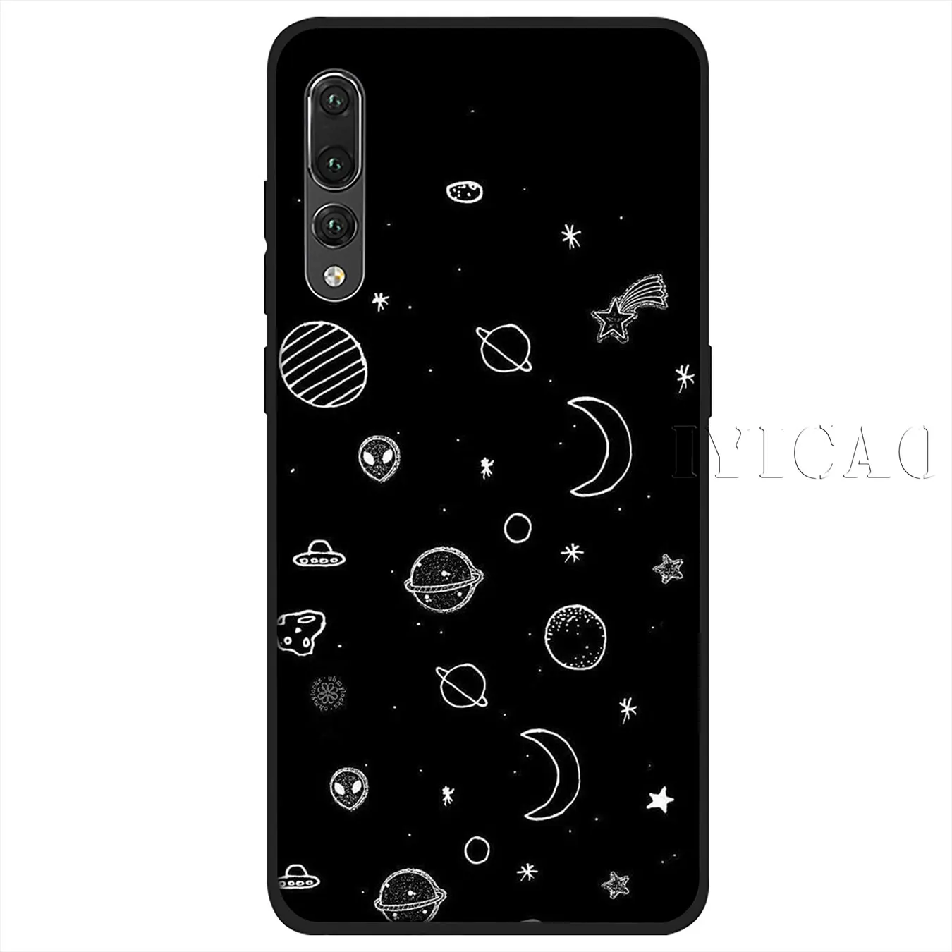 IYICAO Cute Alien UFO Kawaii Soft Silicone Case for Huawei P30 P20 Pro P10 P9 P8 Lite Mini 2017 2016 2015 P smart Z 2019 Cover |
