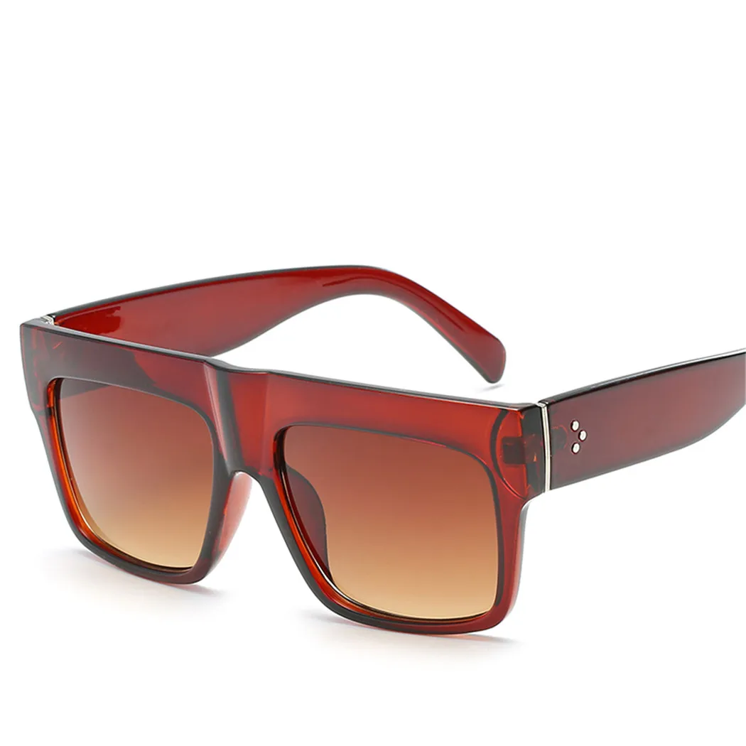 Fashion Brand Designer Square Sunglasses Women Men Rivet Eyewear Flat Sun Glasses Top Accessories Female |