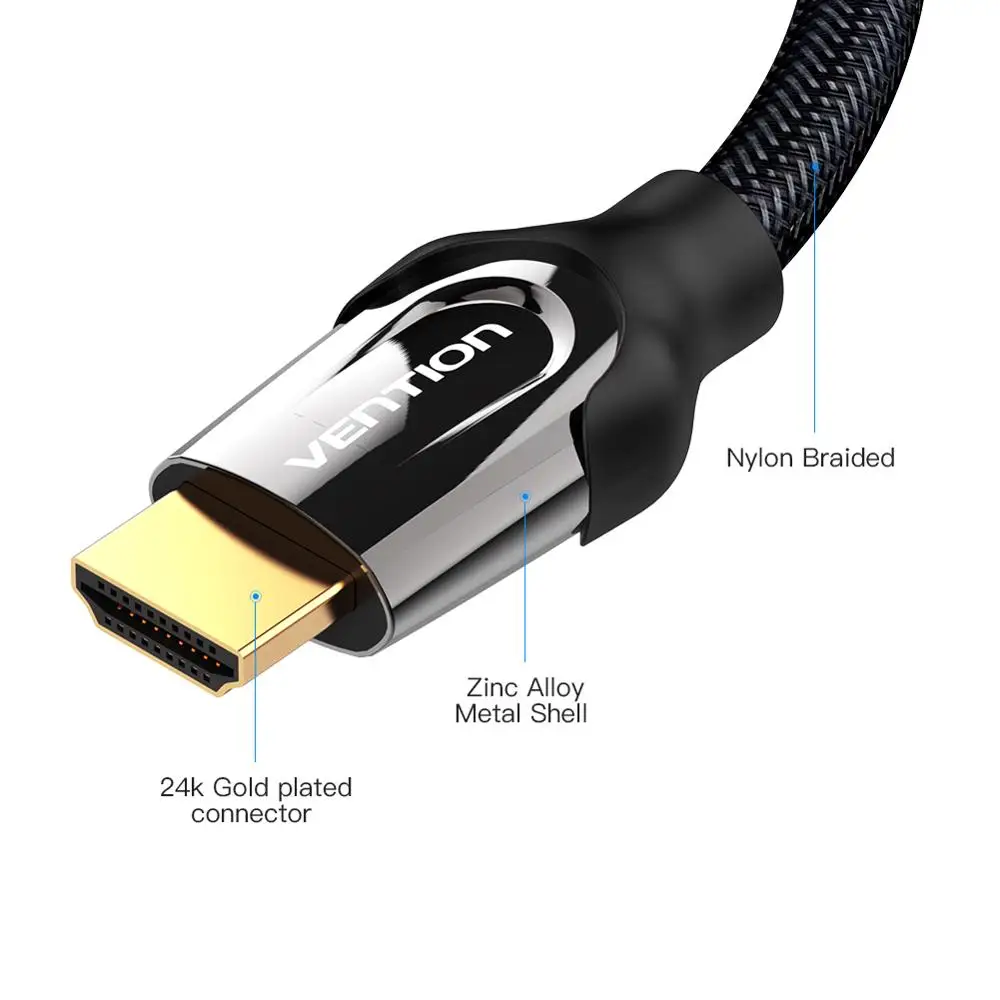 Vention HDMI кабель HDMI к HDMI кабель 4K HDMI 2,0 3D 60FPS кабель для разветвителя переключатель ТВ ЖК-ноутбук PS3 проектор компьютерный кабель