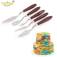 delidge 5pcsset stainless steel spatula fondant cream mixing scraper oil painting shovel baking pastry tools