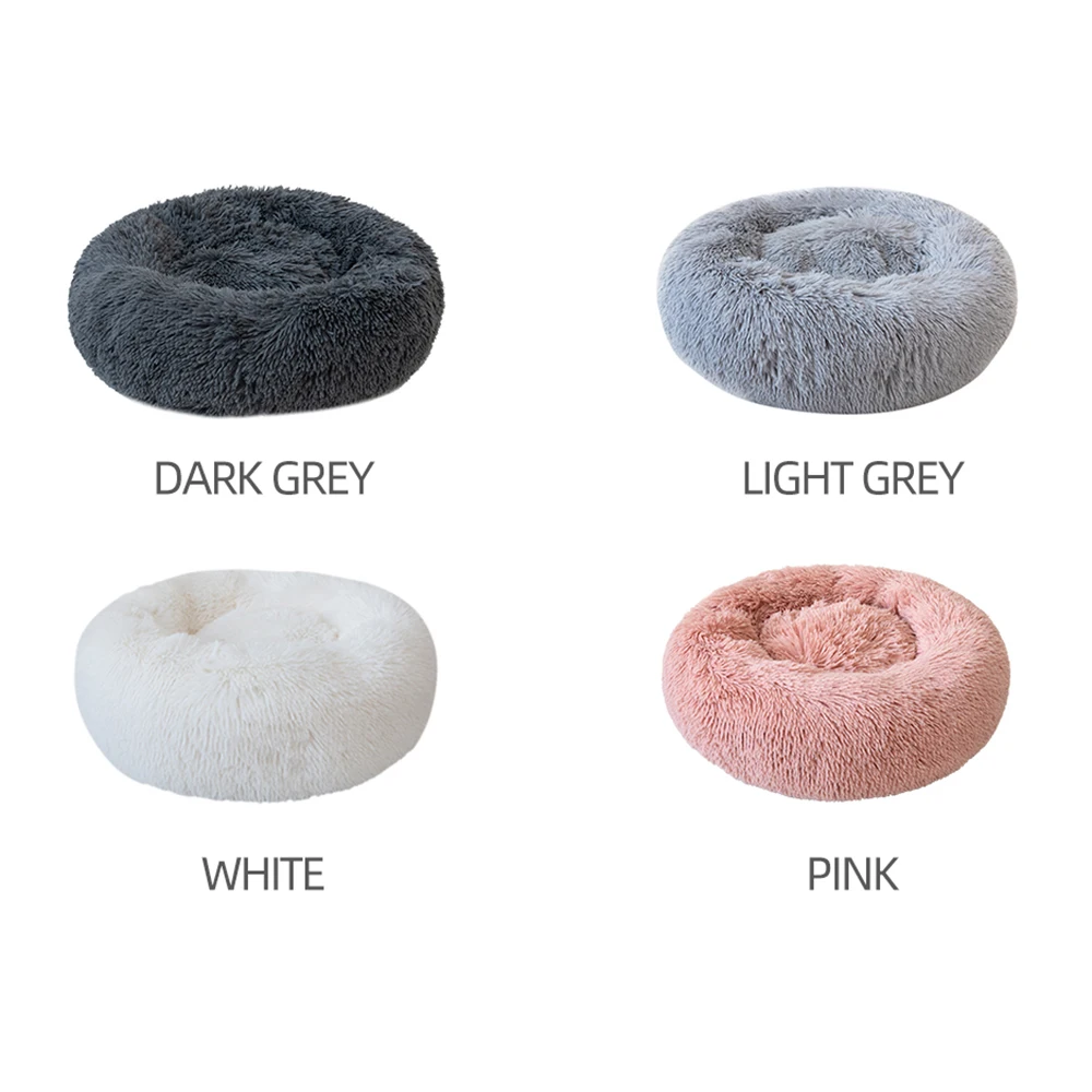 Long Plush Cat House Cat bed Cat Winter Warm Round Sleeping Bag Beds for cats dogs Kennel Dog Bed Puppy Cushion Mat Supplies