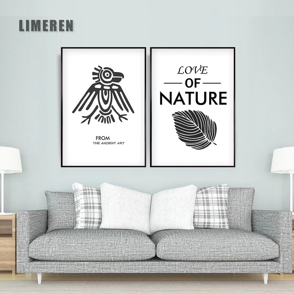 Простая линия кривой черный белый абстрактный холст картина художественный