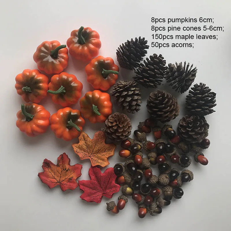 216 шт./компл. искусственные шелковые кленовые листья рождественские сосновые