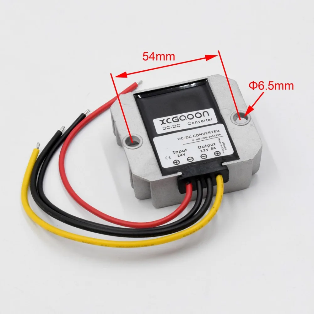 XCGaoon DC преобразователь Адаптер вход 24V (диапазон напряжения 16V-40V) выход 12V 5A 60W
