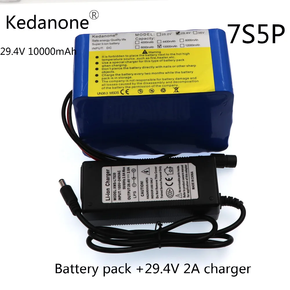 Аккумуляторная батарея Kedanone 24 В 10 Ач 7S5P 15 А BMS 250 Вт 29 4 в 10000 мА/ч для инвалидного