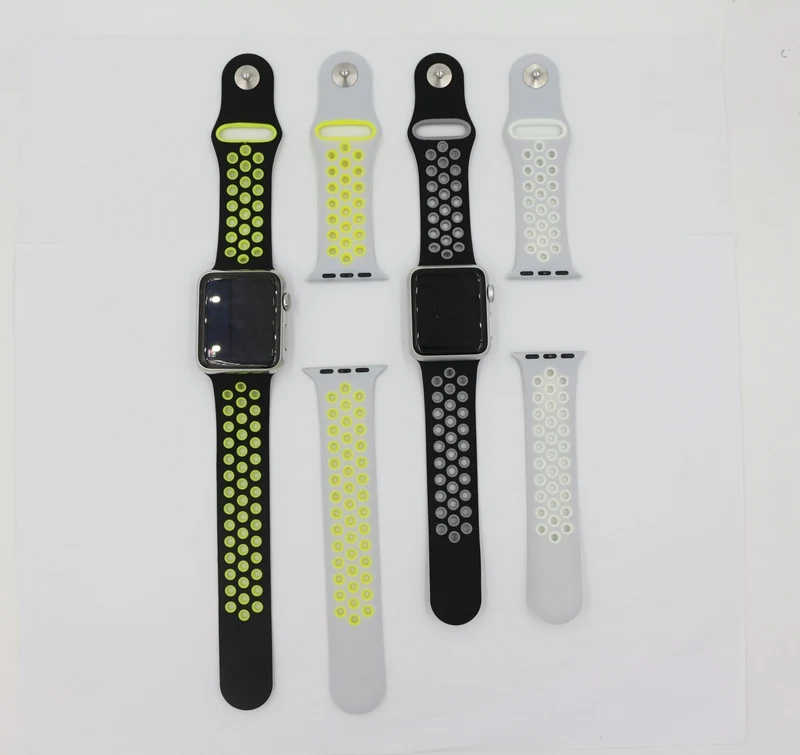 URVOI полосы для NIKE + apple watch серии 1 2 с свет Гибкая Дышащий силиконовый ремешок Nike