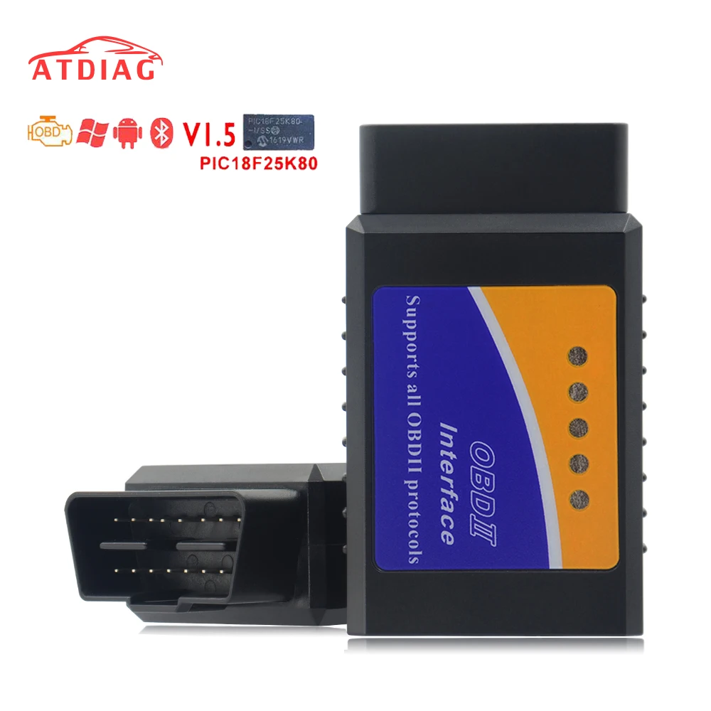Автомобильный сканер кодов ELM327 Bluetooth ELM 327 PIC18F25K80 версия 1 5 OBD2 / OBDII для
