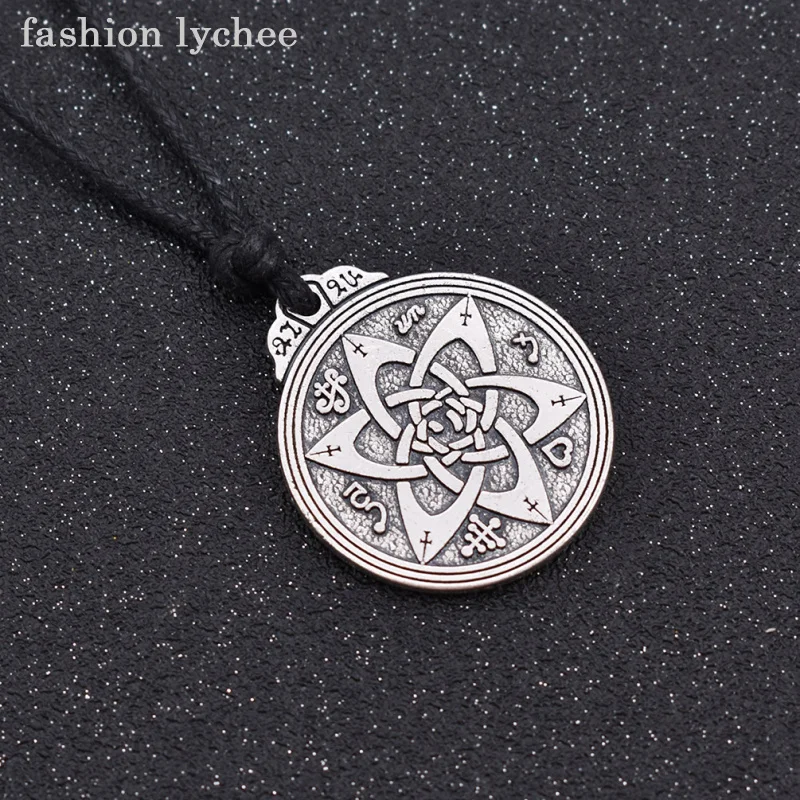 Модные личи Wicca цветы Узелок Пентакль защита Кулон ожерелье Винтажные Ювелирные
