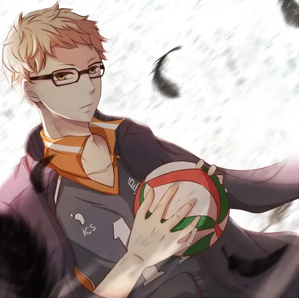 Аниме Haikyuu! Кей Tsukishima короткие светильник блондинка Косплэй костюм парика