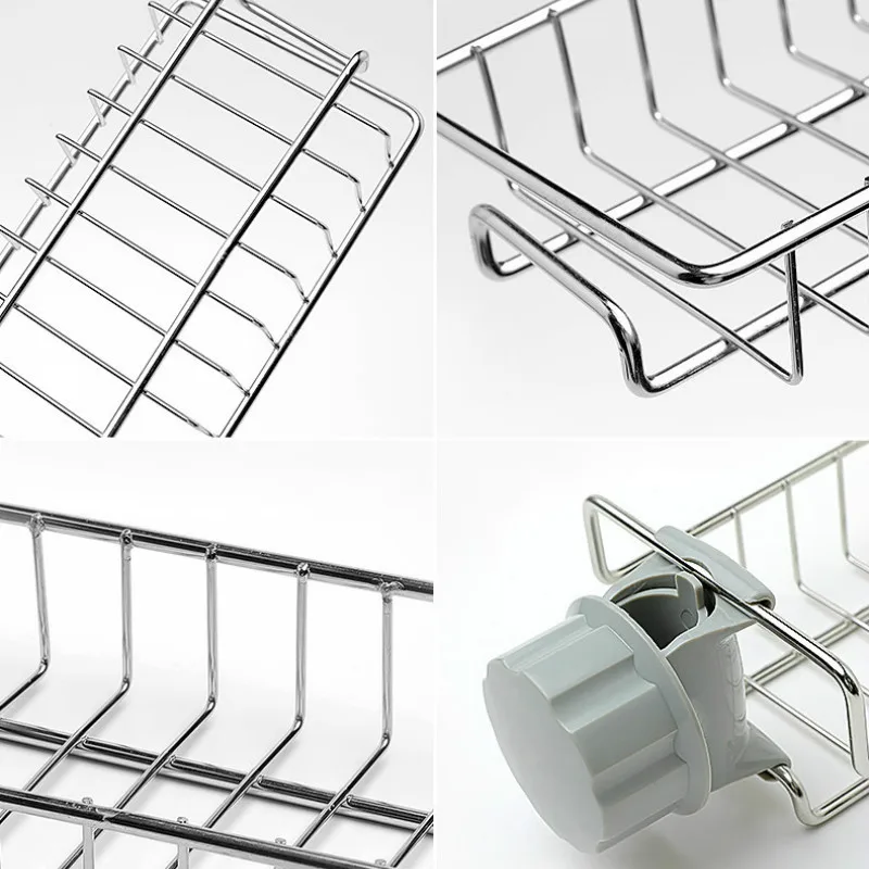 

Creative Drainage Sponge Racks Adjustable Faucet Dishcloth Drain Dry Shelf Stainless Steel Kitchen Multifunction Hanging Holders