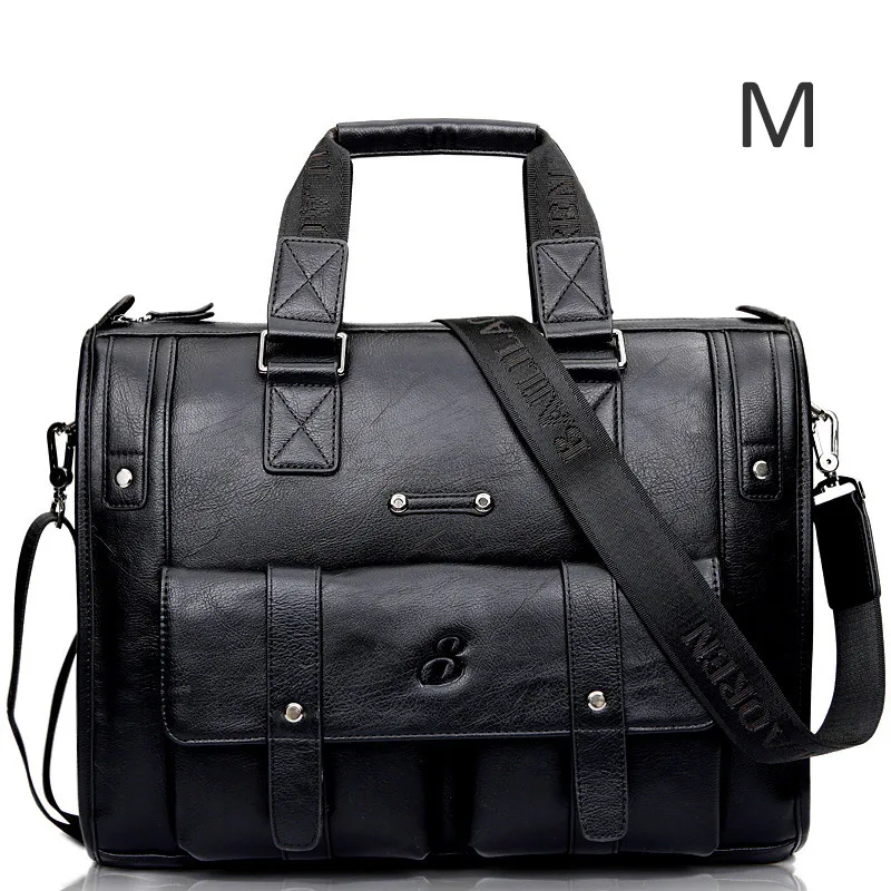 Black M Мужской кожаный черный портфель, деловая сумка, сумки-мессенджеры, Мужская винтажная сумка на плечо, Мужская большая дорожная сумка для ноутбука,, XA177ZC - Цвет: Black M