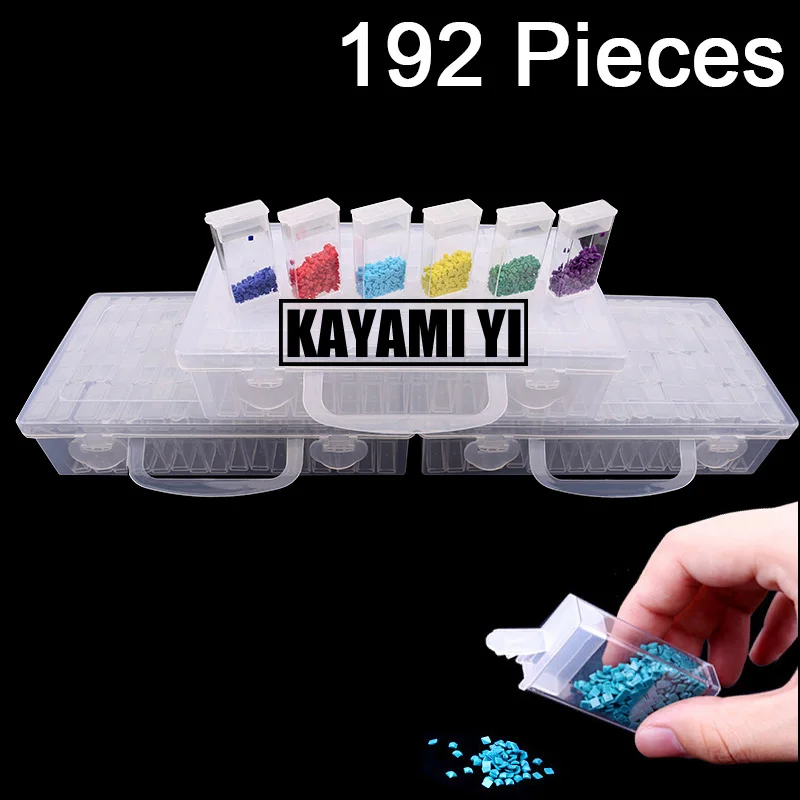 192 Pieces LZAIQIZG инструмент для алмазной вышивки! Daimond прозрачный пластиковый ящик для хранения, ювелирное сверло коробка для хранения в подарок - Цвет: 192 Pieces
