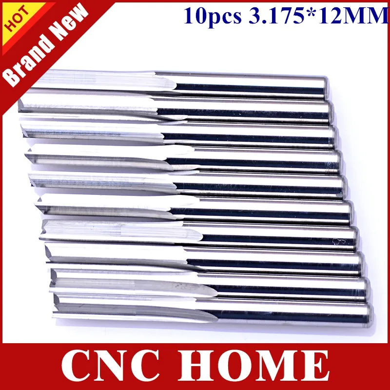 Концевые фрезы с 2 прямыми канавками 3 175*12 мм 10 шт.|end milling cutter|cnc engraving bitsengraving bits |
