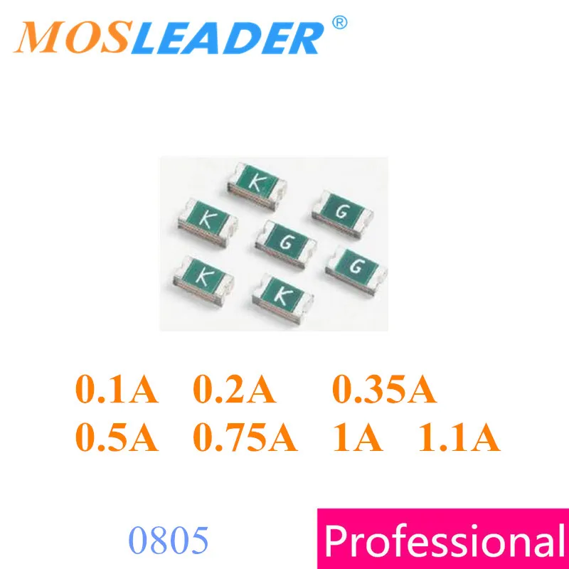 Mosleader PPTC предохранитель 0805 1000 шт 6В 0.1A 0.2A 0.35A 0.5A 0.75A 1A 1.1A 100мА 200мА 350мА 500мА 750ма