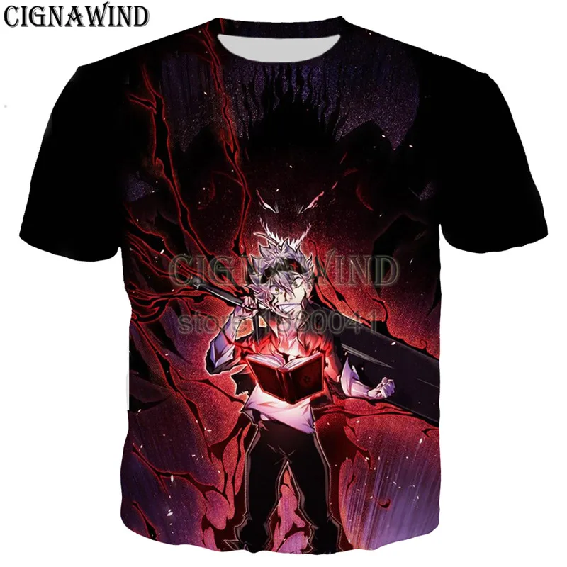 New summer top Popular anime t shirt men/women 3D print Black Clover t-shirts Short sleeve Harajuku style tshirt streetwear | Мужская