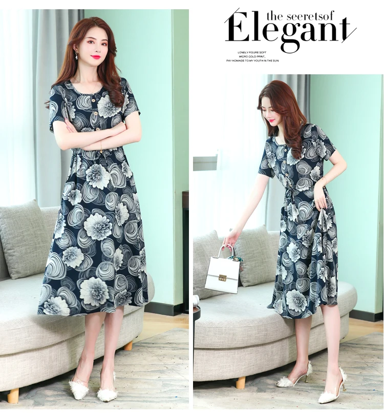 Vestidos mujer, ограниченная серия, новинка, круглый вырез, до середины икры,, Longo Vanled maix, платье для девушек, с коротким рукавом, круглый вырез, длинное, с принтом, тонкое