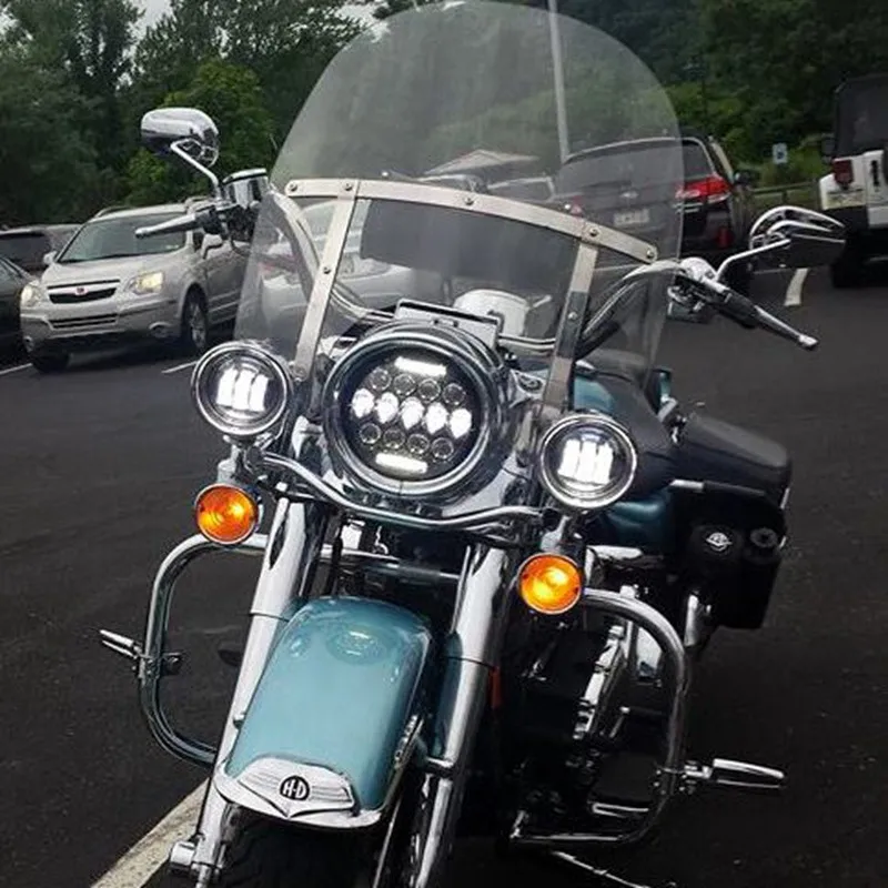Мото rbike аксессуары 7 "поворотник DRL ангельский глаз налобный фонарь для Softail