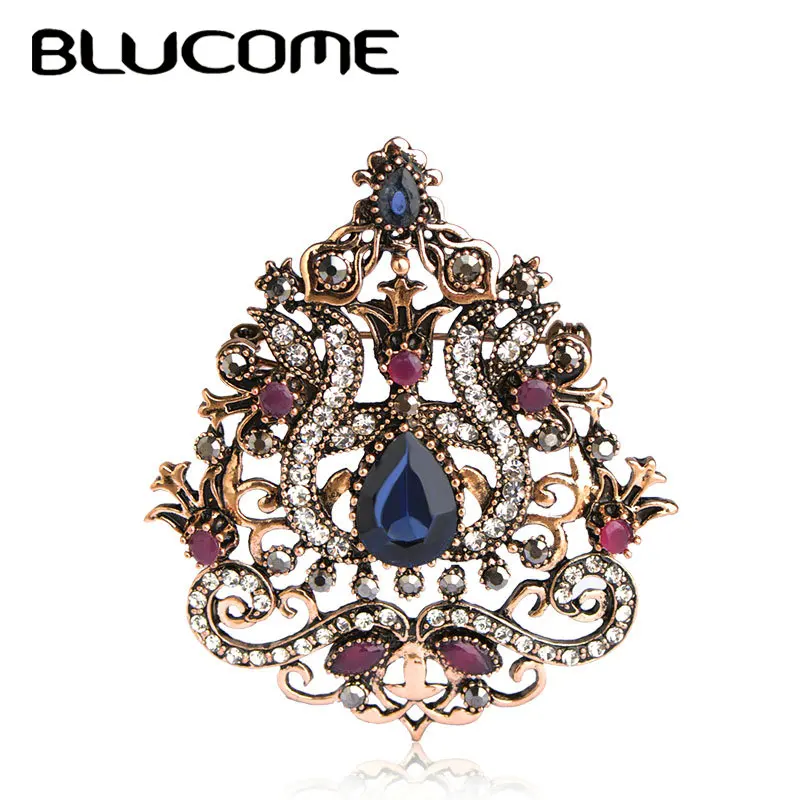 Женская Брошь для волос Blucome зеленая брошь из смолы в форме капли воды украшение