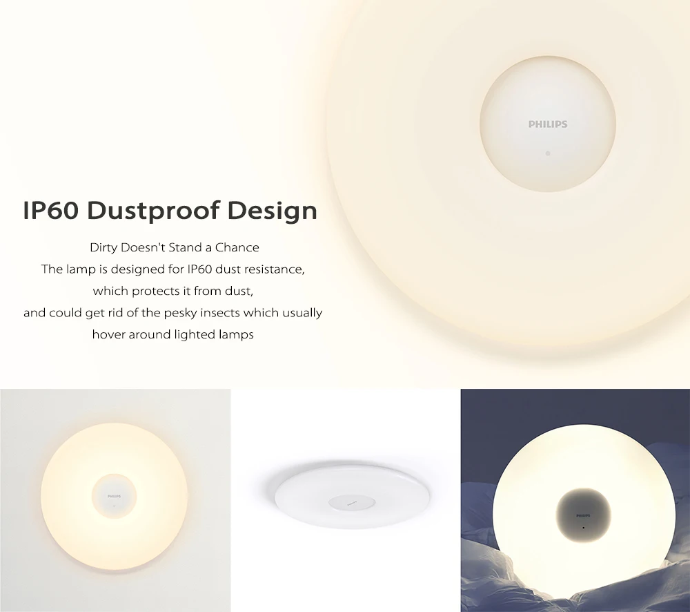 Xiaomi потолочные светильники Philips светодиодный потолочный светильник приложение для предотвращения пыли беспроводное затемнение AC 100-240 В приложение дистанционное управление