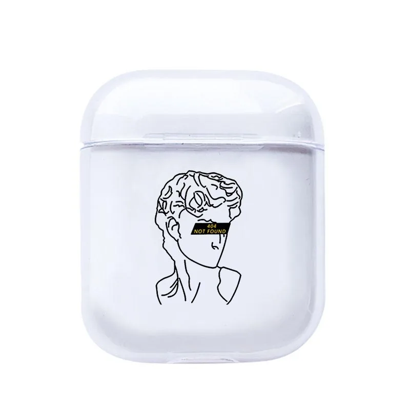 I200905 Прозрачный статуя Роскошный чехол для наушников для Airpods 1/2 мягкий чехол черный Художественный Стиль чехол для наушников s Чехол для Аксессуары для Airpods - Цвет: I200905