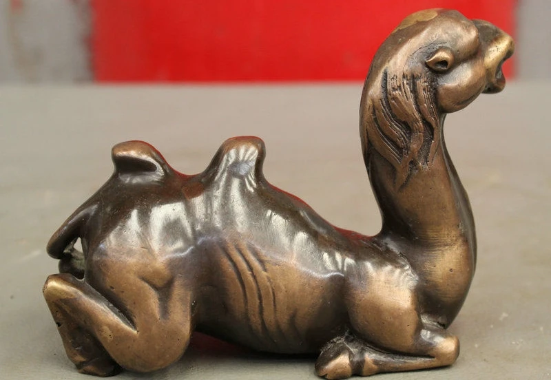 5 &quotКитайский Дворец Королевский Чистая Бронза Медь Верблюд Ламы Ручка Стойки