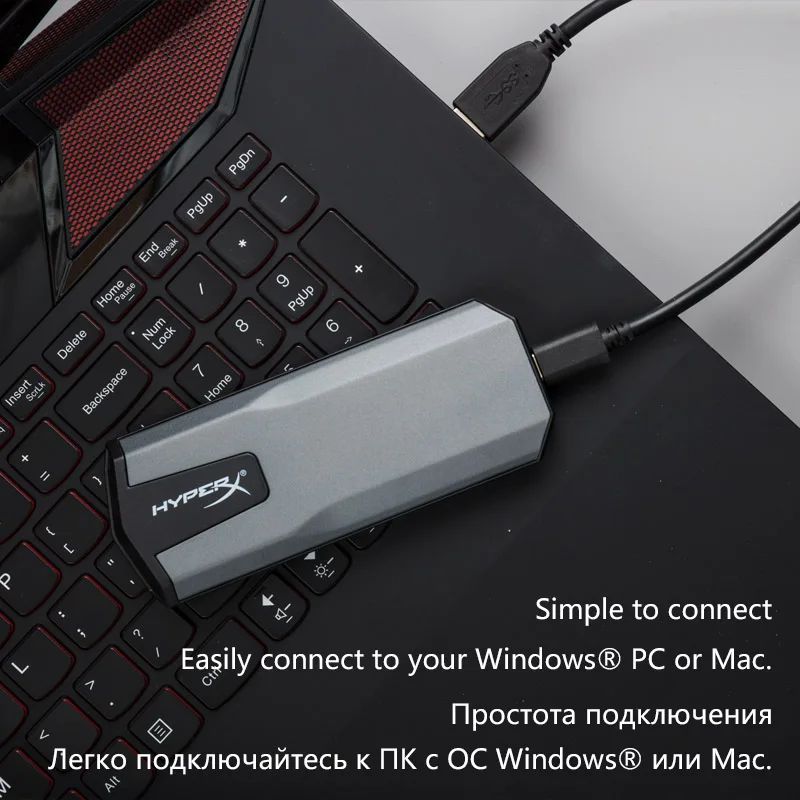 Внешний твердотельный накопитель Kingston HyperX 480 Гб Hdd 960 ГБ 3D NAND USB 3 1 портативный SSD