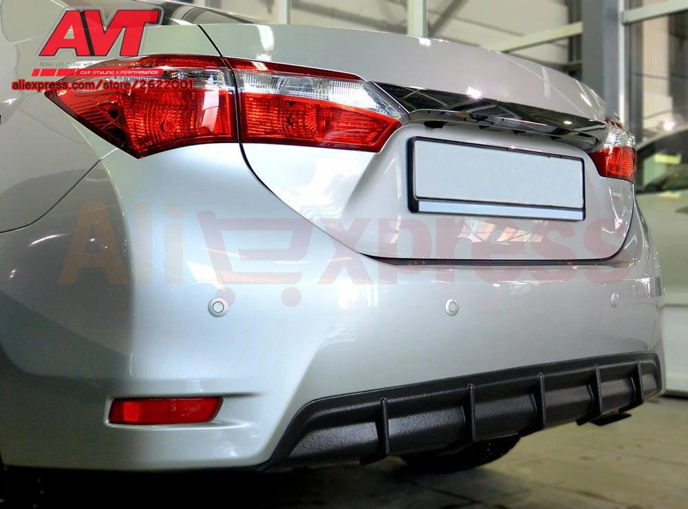 Диффузор для Toyota Corolla E160 2012-2016 накладка на задний бампер АБС-пластик спортивные
