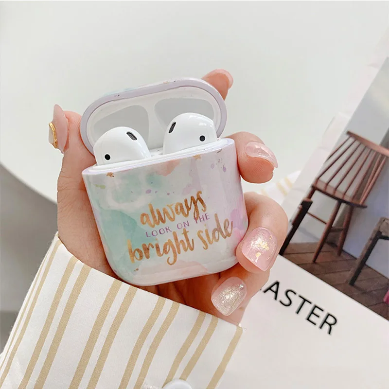 Модный градиентный мраморный чехол для Apple Airpods, милый Жесткий Чехол для наушников Airpod, чехол для наушников, защитный чехол