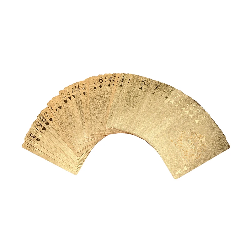 1 набор волшебные прочные водонепроницаемые игральные карты Золотая покерная