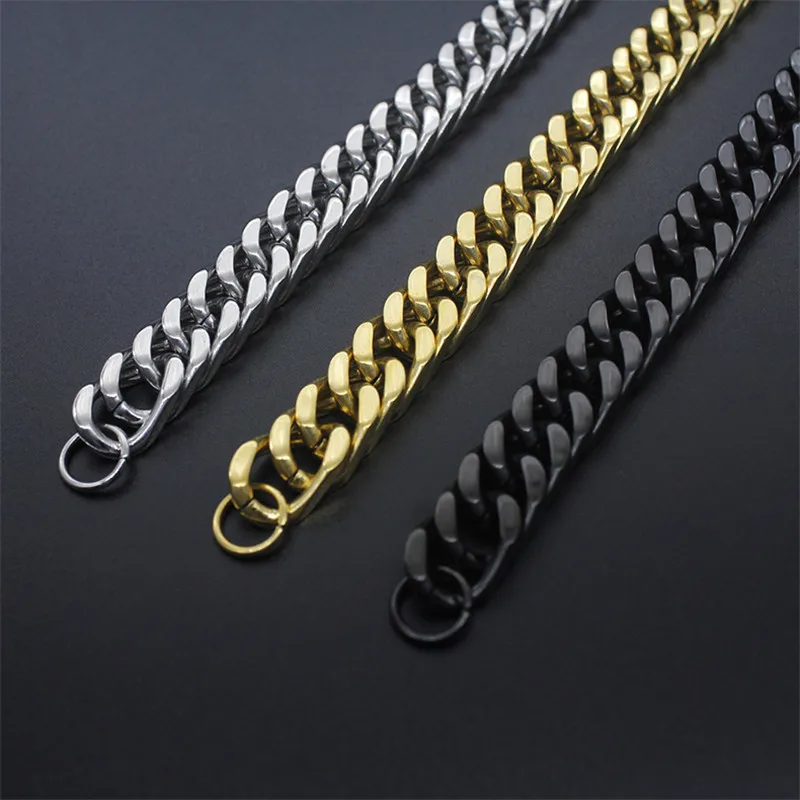 DoreenBeads модный мужской браслет металлический черный золотой цвет нержавеющая