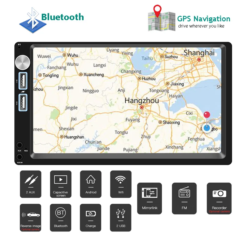 Автомагнитола 2din Android 8 1 MP5 gps стерео приемник двойной Din аудио Радио Coche MirrorLink Wifi