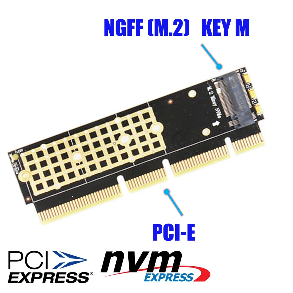 Переходник M.2 NVMe SSD NGFF на PCI-E 3 0 X4 X8 X16 M Соединитель в форме ключа Riser Card с поддержкой