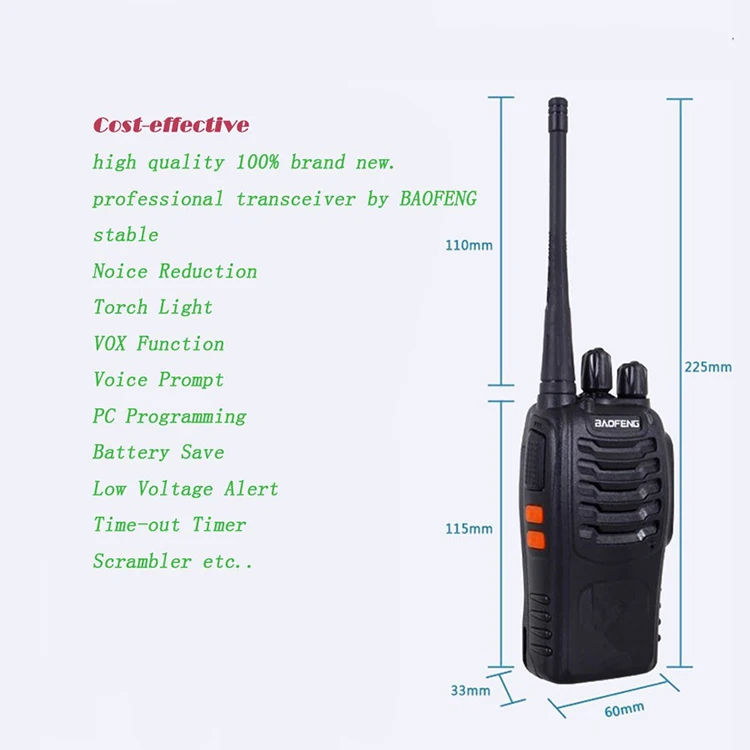 Лидер продаж! Оригинальный 10 шт. домофон мини Baofeng Bf-888s с 5 Вт радиочастотный