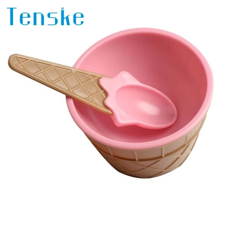 Tenske Экологичная миска для мороженого с ложкой шесть цветов #30 подарок 1 шт.
