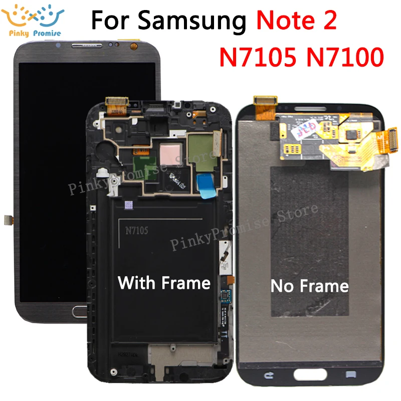 ЖК дисплей AMOLED для Samsung Galaxy Note 2 Note2 N7100 N7105 T889 i317 i605 L900 100% тестирование дигитайзер в