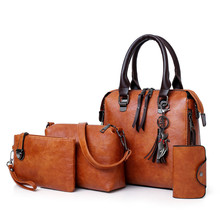 Conjunto de 4 unids/set de bolsos de piel sintética de alta calidad para mujer...