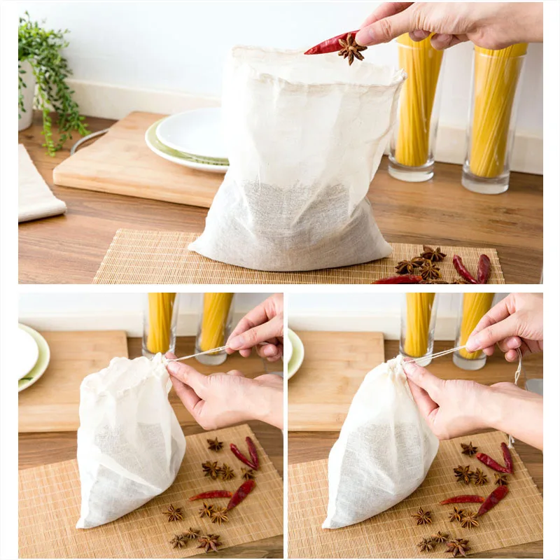 2 шт./лот Drawstring медицины остаток сумка Многофункциональный Саше мешок хлопка суп