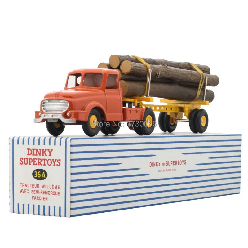 DINKY TOYS 36A миниатюрный 1:43 ATLAS TRACTEUR WILLEME AVEC SEMI REMORQUE FARDIER сплав литье под давлением
