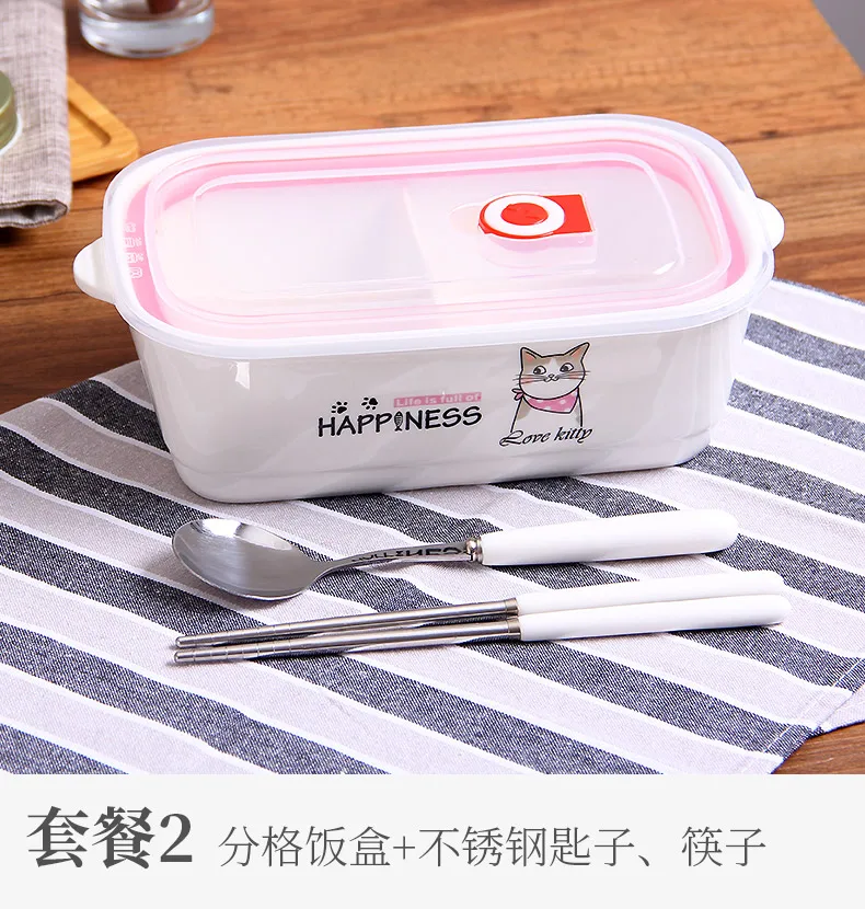 Горячая Kawaii животное керамический Ланч-бокс Procelain чаша Bento Ланч-бокс портативный пищевой контейнер посуда столовая посуда Set-Z0110