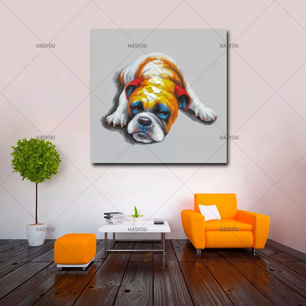 Картина маслом на холсте забавная собака 100%|oil painting|paintings on canvasanimal oil painting |