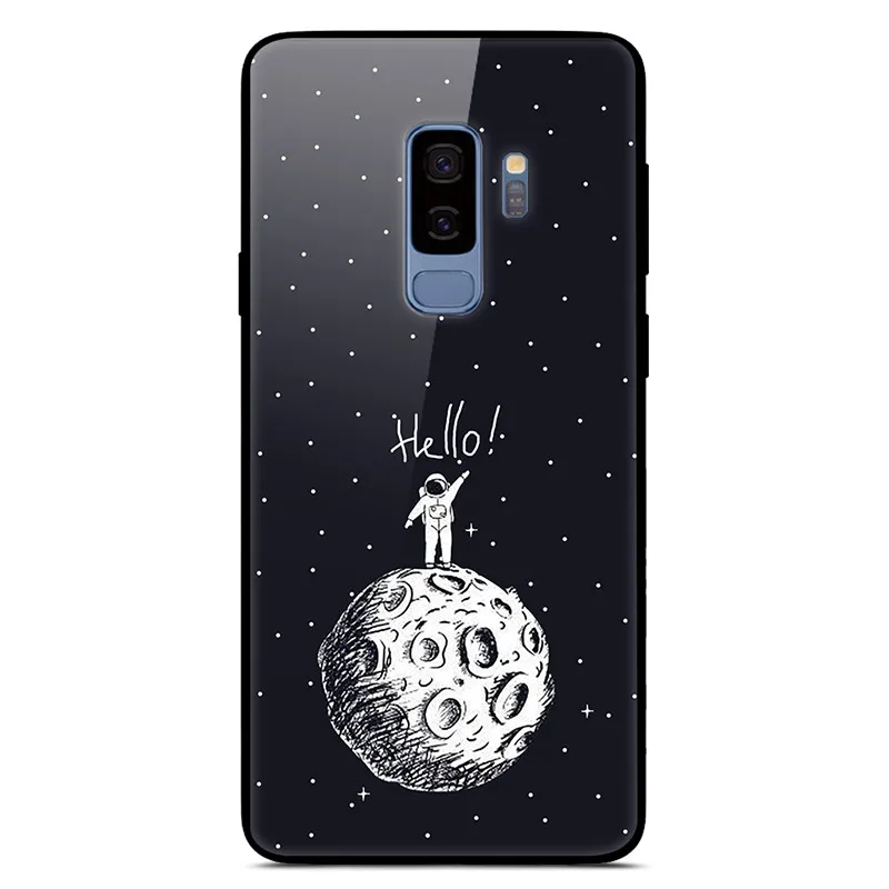 3 Чехол для samsung S9 блестящий чехол Стекло жесткая задняя крышка корпуса для samsung Galaxy S9 плюс чехол мягкий TPU бампер S9+ S9Plus Hoesjes - Цвет: 3