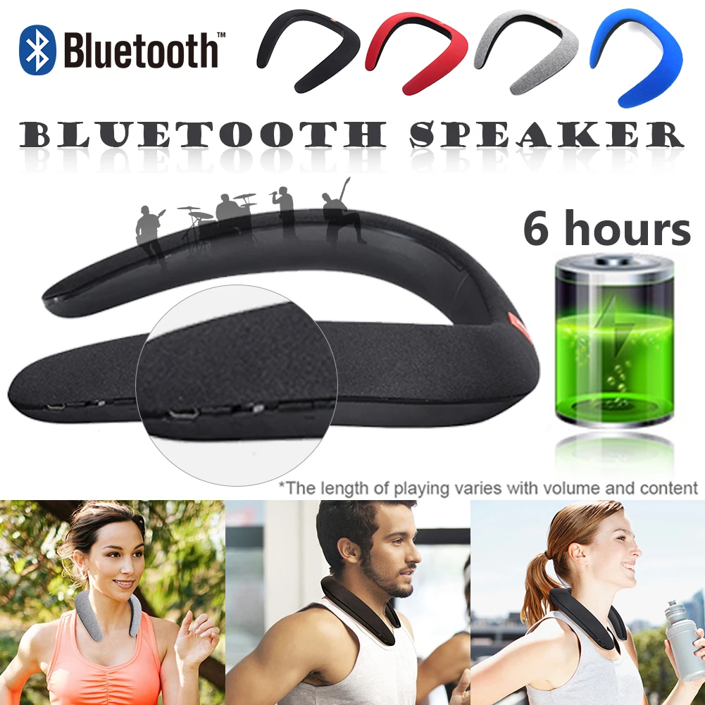 Беспроводной бас Музыка Bluetooth стерео динамик Портативный Mp3 плеер Шея носить Новинка носимый сабвуфер волшебный спортивный динамик