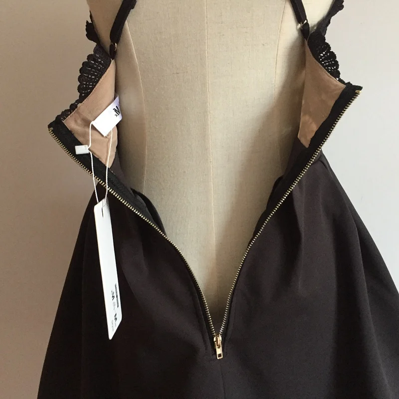 XiM & M @ ch милое черное платье Vestido branco с v образным вырезом и открытой спиной