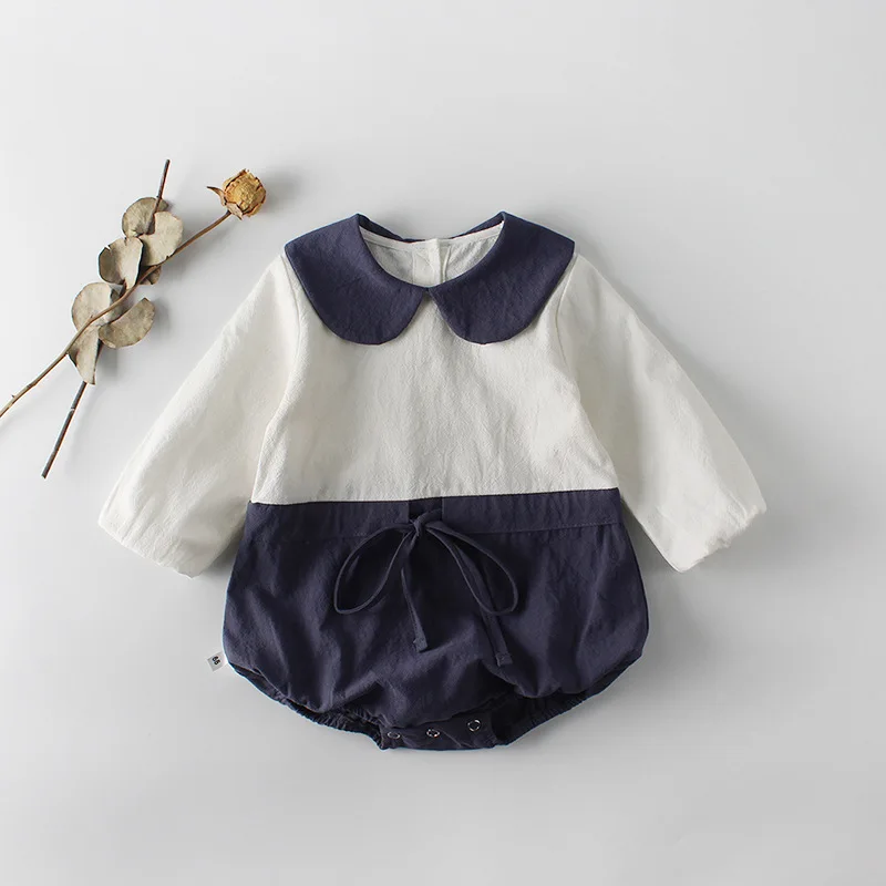 Женское нижнее детское хлопковое боди с воротником Питер Пэн|Боди для малышек| |