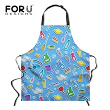 FORUDESIGNS/Голубое бытовое оборудование узор чистящий фартук