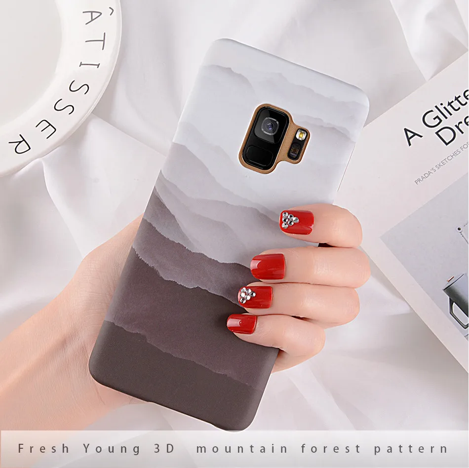 Lovebay чехол для телефона для samsung Galaxy Note 8 9 S8 S9 Plus горный пик лес пейзаж Жесткий PC задняя крышка чехол s для S7 Edge